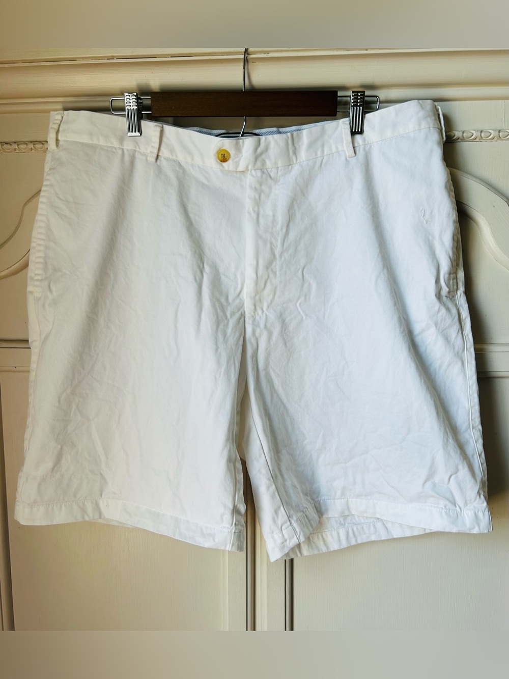 Peter Millar Mens 100% Pima Cotton Chino Bermuda Shorts Size 40 White Coastal